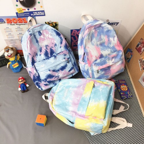 New middle school student schoolbag female Korean version gradient color vitality girl backpack large capacity light backpack