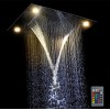 HM Luxurious Recessed Large 23" x 31" LED Waterfall Rainfall Shower System with 4 Types (Rainfall+Rain Curtain+SPA Misting, Massage) & Remote Control, Stainless Steel Polished Finish 