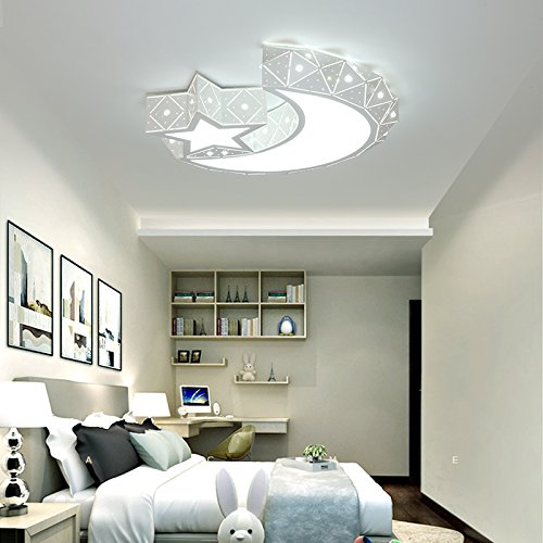 Modern LED Flush Mount Ceiling Light Chandeliers Moon Star Shape Lighting for Living Room Bedroom Kids Room  