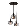 Industrial 3-Light Pendant Lighting, with Black Metal Cage Shade, Adjustable Pendant Light for Kitchen Living Room Bedroom Hallway or Bar