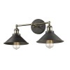 Black country retro iron double wall lamp corridor staircase balcony study small black skirt wall lamp