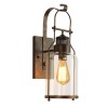 Clear Glass Sconces Retro Farmhouse Wall Lights Antique Rust Wall Lamp for Barn Kitchen Bedroom