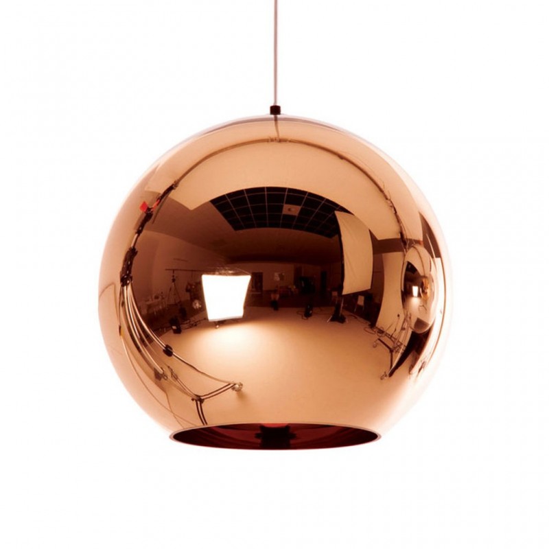 Rose Gold Glass Globe Pendant Hanging, Gold Sphere Light Fixtures