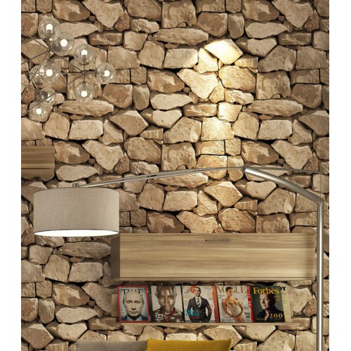 Retro 3D Rock Wallpaper Brick Pattern Stone Marble Background Wall Culture
