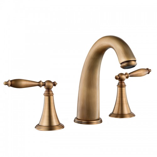 Retro Faucet Bathroom Kitchen Water-tap Split Three-hole Pressurized Hot And Cold Water Mixer