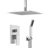 Ceiling Mount Bathroom Luxury Rain Mixer Shower Combo Set Ceiling Install Rainfall Shower Head System Polished Chrome