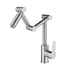 Kitchen Foldable Sink Faucet， Stainless Steel retractable Single Hole Kitchen Faucet