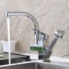 Copper Stretch Swivel Spout Pull Out Sprayer Mixer Faucet Single-hole Sink For Rotating Kitchen Faucets