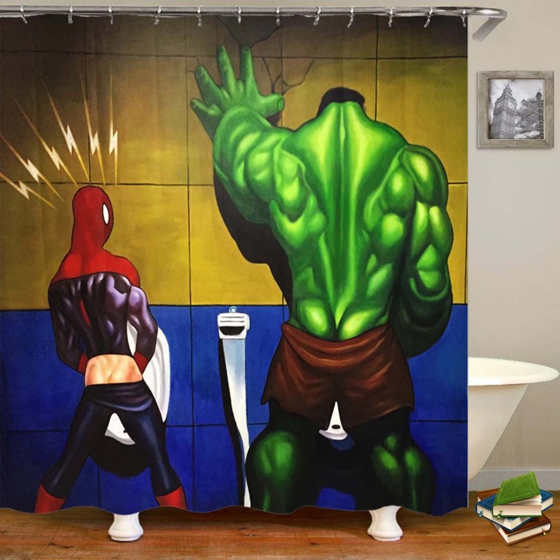 Spiderman Bathroom Shower Curtain, Superhero Shower Curtain