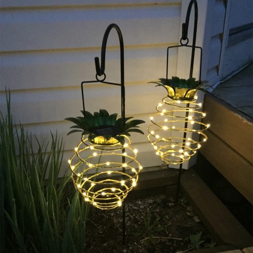 Retractable Solar Pineapple Light Solar Powered Rechargeable Lantern Lamp LED Outdoor Decor Lighting 