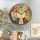Home Decor Clock, Colorful Retro Roman Numerals Style,Silent Non -Ticking Quartz Wooden Wall Clock(14 Inch)