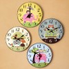 Colorful Decorative Wooden Wall Clock Silent Non- ticking for Kid's Room (12 inch Elephant)
