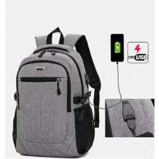  yiaxing Oxford cloth student bag USB charge port large capacity computer bag business travel backpack fits 13.3inch laptop