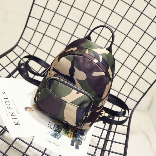 Nylon Zipper Camo Mini  Backpack One Size