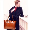 Large pocket  Leather Cowhide leather Tote in Brown One Size 