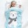 Polar Bear Children Knitted Blanket, Newborn Infant Swaddle Sleeping Blankets Sofa Beach Mat Photography Props (Blue)