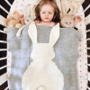 Kids Blankets,Cute Rabbit Crochet Newborn Blanket Baby Bedding Cover Bath Towels Play Mat (Gray)