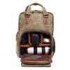 Waterproof Waxed Canvas Camera Backpack Camera Case 14 inch Laptop and Tripod