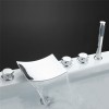 Triple Handle brass 3 handles Deck Mount Waterfall Tub Faucet with Handshower