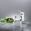 Bathroom Sink Faucet with Pull Out Sprayer, Single Handle Basin Mixer Tap for Hot and Cold Water, Lavatory Pull Down Vessel Sink Faucet with Rotating Spout (Regular, Chrome)