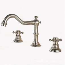 Victorian Widespread Bathroom Faucet, Cross Handles, Chrome 