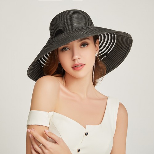 Women Floppy Sun Hat Summer Wide Brim Beach Cap Packable Cotton Straw Hat for Travel