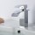 Four-sided copper basin faucet wide mouth waterfall faucet bathroom basin hot and cold faucet