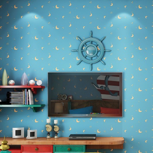 Moon and Star - Wall Stickers Room Decor  - Decal for Kids Bedroom Decoration