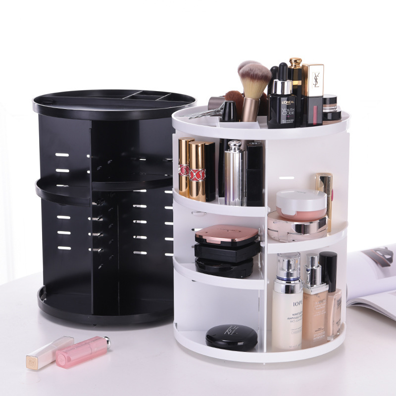 360 Rotating Makeup Organizer, DIY Adjustable Makeup Carousel Spinning  Holder Storage Rack, Large Capacity Make up Caddy Shelf Cosmetics Organizer  Box, Best for Countertop